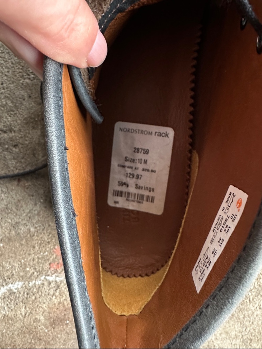 Timberland Black Leather Chukka Boots with Brown Trim - Picture 4 of 5